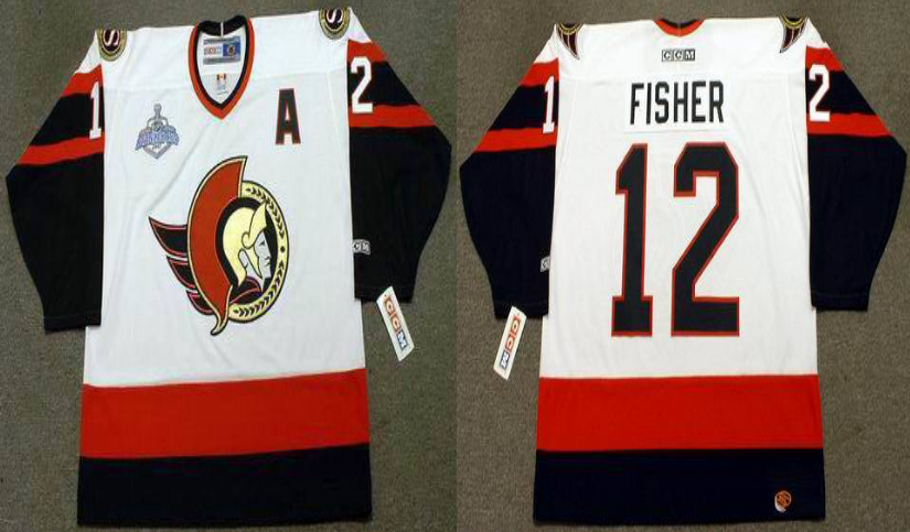 2019 Men Ottawa Senators #12 Fisher white CCM NHL jerseys